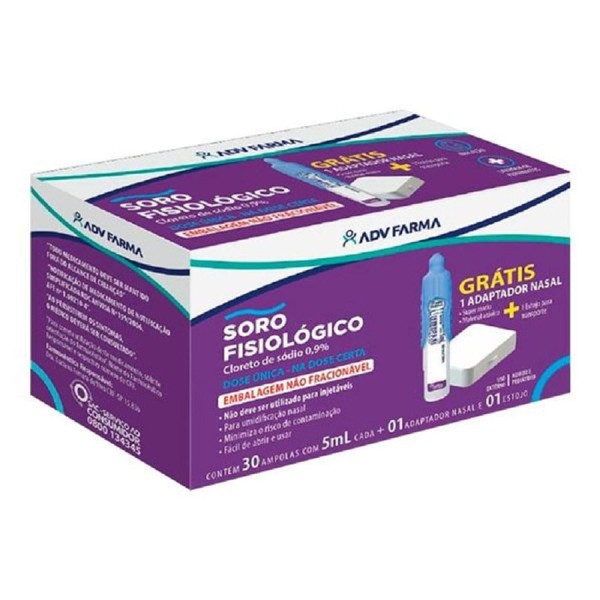 Encontraproduto.com.br - SORO FISIOLÓGICO ADV 5ML 30 AMPOLAS (VENCIMENTO 31/05/2024)