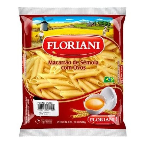 Encontraproduto.com.br - Macarrão Sêmola Floriani com Ovos Penne 500g