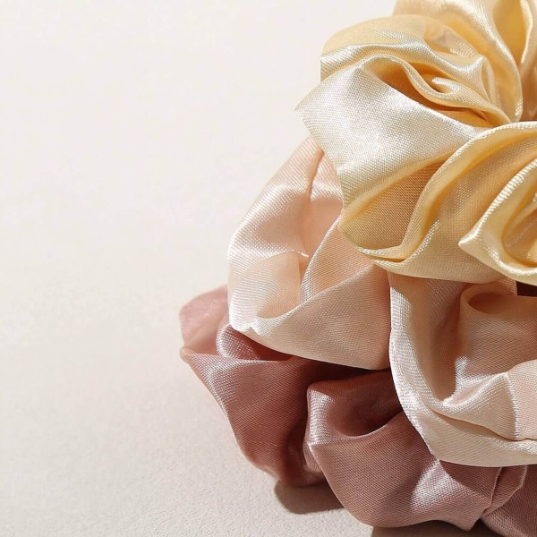 Encontraproduto.com.br - Nobrand - Kit Scrunchie Xuxinha de Cetim Multicor Paleta Outono Frio (12 Peças)