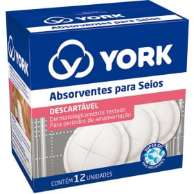 Encontraproduto.com.br - Absorvente Para Seios York com 12 unidades