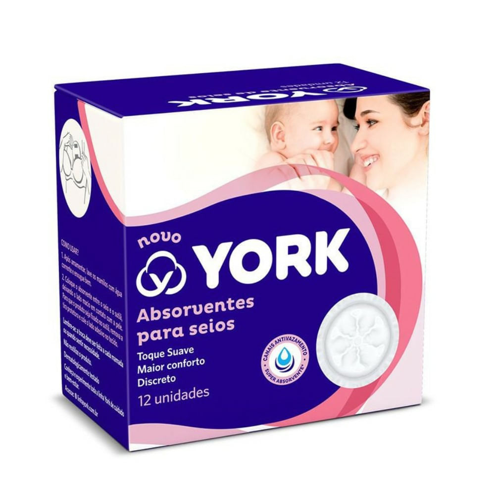 Encontraproduto.com.br - Absorvente Para Seios York com 12 unidades
