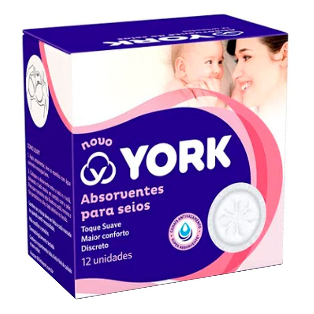 Encontraproduto.com.br - Absorvente Para Seios York com 12 unidades