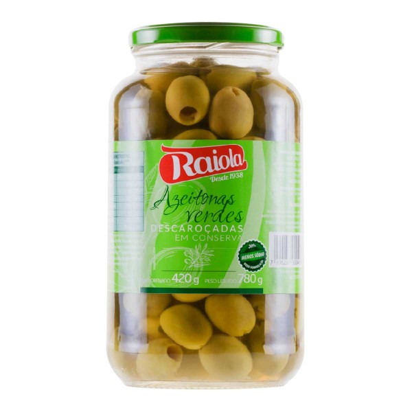 Encontraproduto.com.br - Azeitonas Verdes Descaroçadas Gordal Raiola 780g