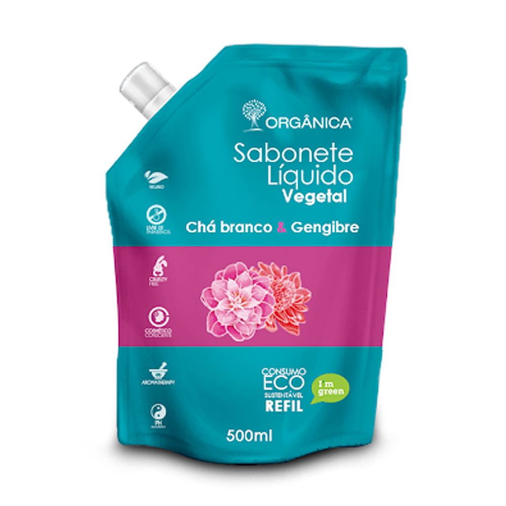 Encontraproduto.com.br - Orgânica Chá Branco e Gengibre Sabonete Líquido Refil 500ml