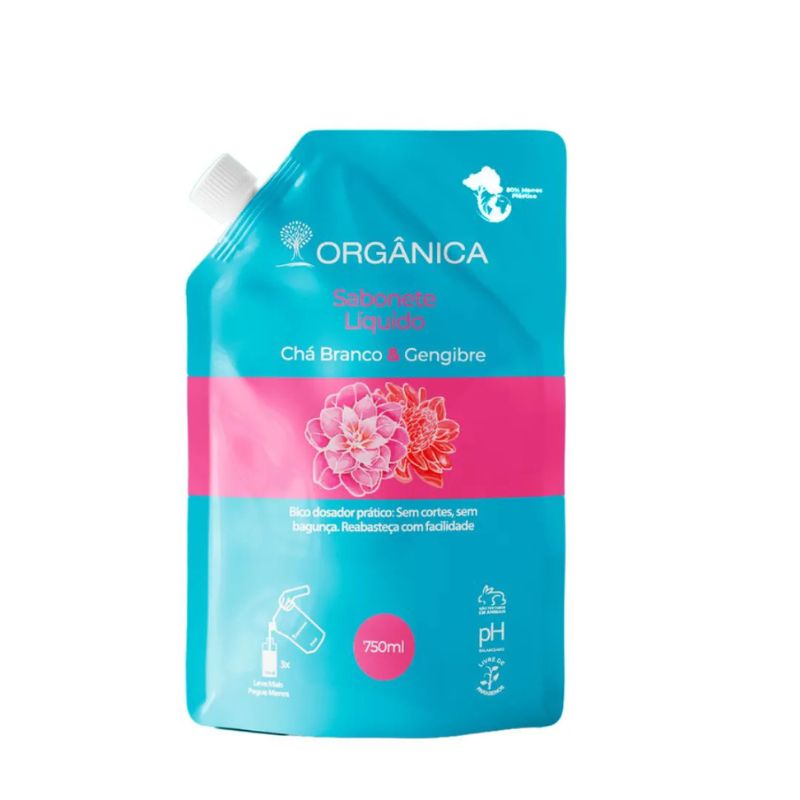 Encontraproduto.com.br - Orgânica Chá Branco e Gengibre Sabonete Líquido Refil 500ml