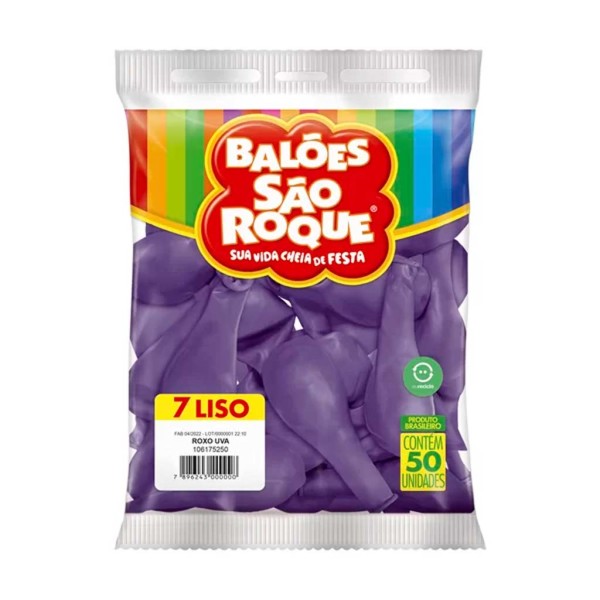 Encontraproduto.com.br - Balão Roxo Uva Tamanho 7 c/50 - São Roque