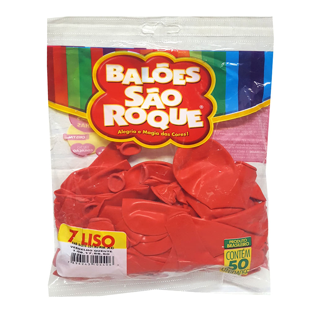 Encontraproduto.com.br - Balão Vermelho Quente Tamanho 7 c/50 - São Roque