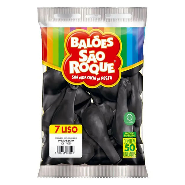 Encontraproduto.com.br - Balao imperial 7 preto ebano 50 und sao roque