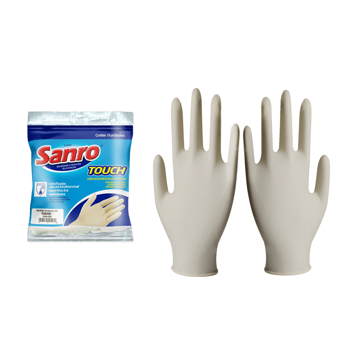 Encontraproduto.com.br - Luva de Procedimento Látex Touch com Pó G CA 46112 com 10 unidades Sanro