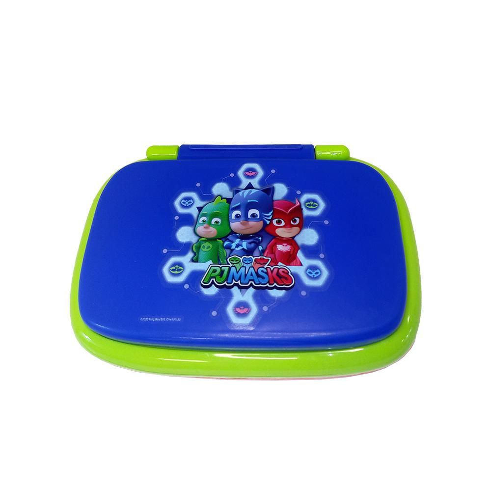 Encontraproduto.com.br - Kit Laptop Infantil Educativo Candide PJ Masks Bilíngue + 1 Fidget Spinner Sortido