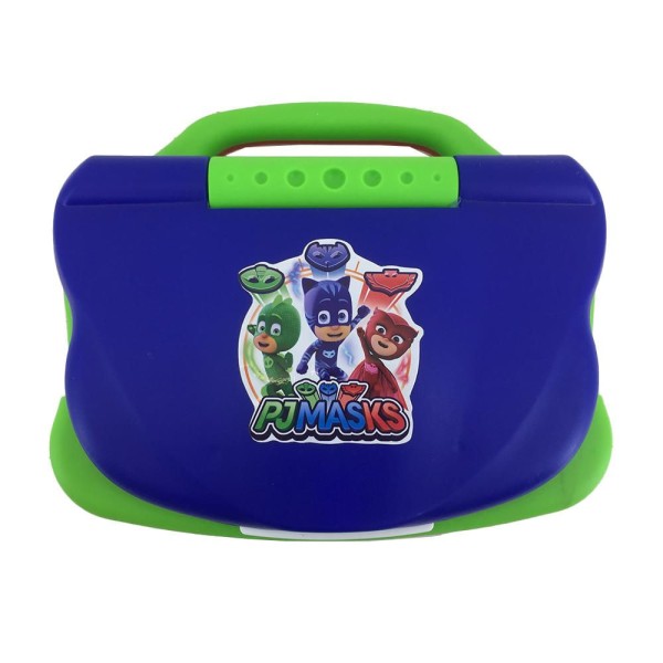 Encontraproduto.com.br - Kit Laptop Infantil Educativo Candide PJ Masks Hero Tech Bilíngue + 1 Fidget Spinner Sortido