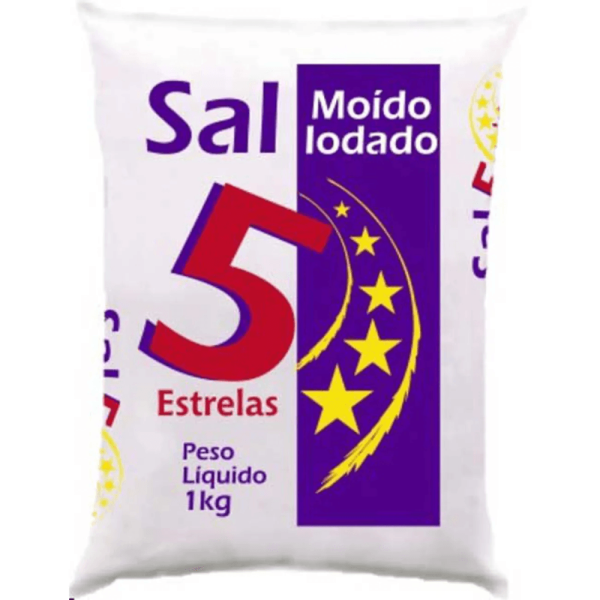 Encontraproduto.com.br - Sal Refinado Moido 5 Estrelas 1kg
