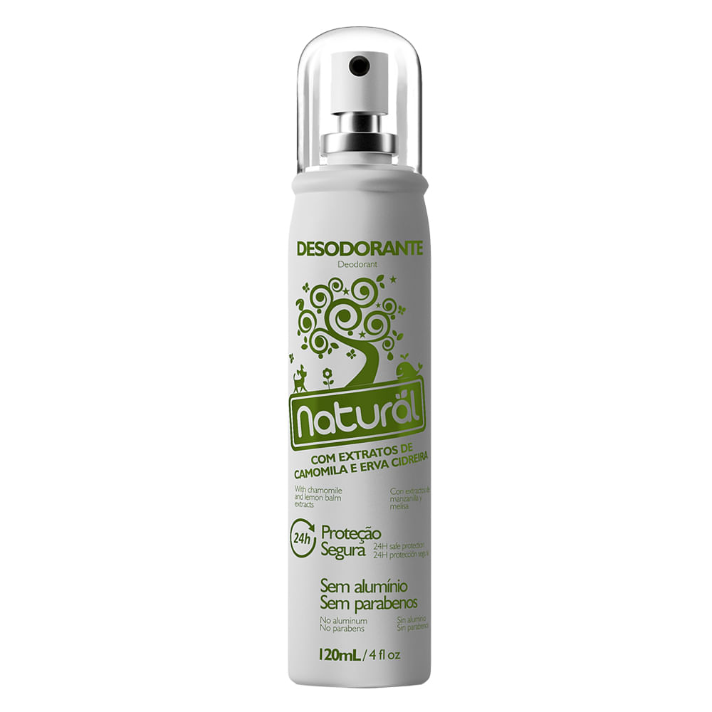 Encontraproduto.com.br - Desodorante Natural Em Spray com Extratos de Camomila e Erva Cidreira 120ml - Orgânico Natural