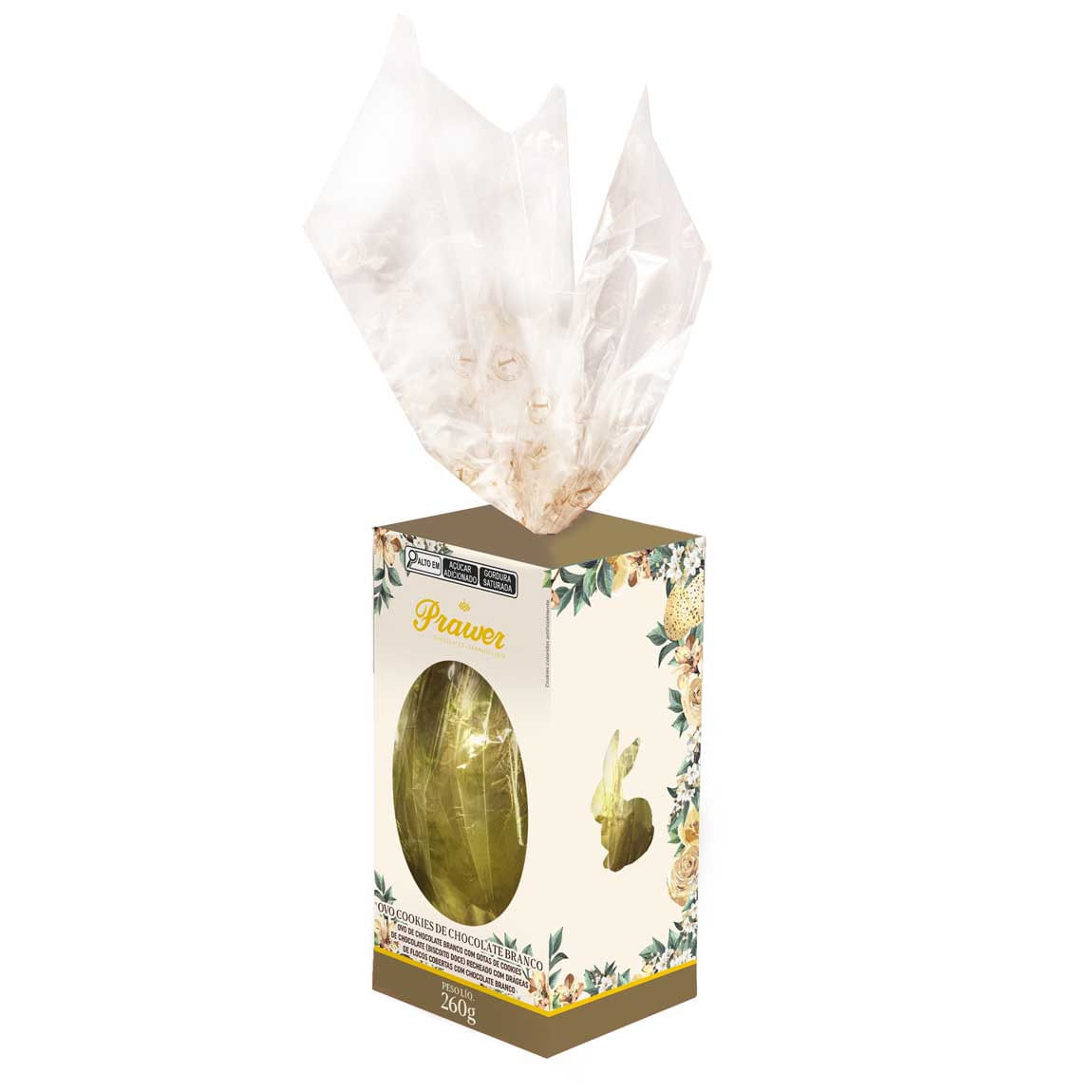 Ovo de Páscoa PRAWER Cookies Chocolate Branco 260g