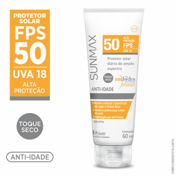 Encontraproduto.com.br - Sunmax Locao Anti Idade Fps 50 Normal A Seca 60 Ml