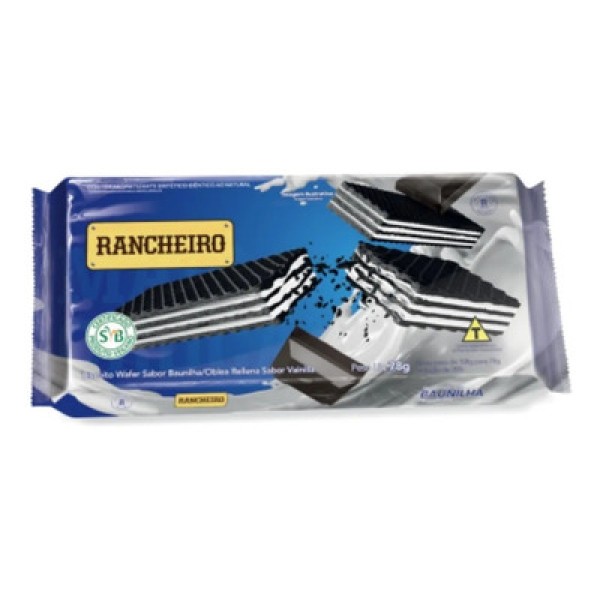 Encontraproduto.com.br - Biscoito Wafer Rancheiro Baunilha Pacote com 78g