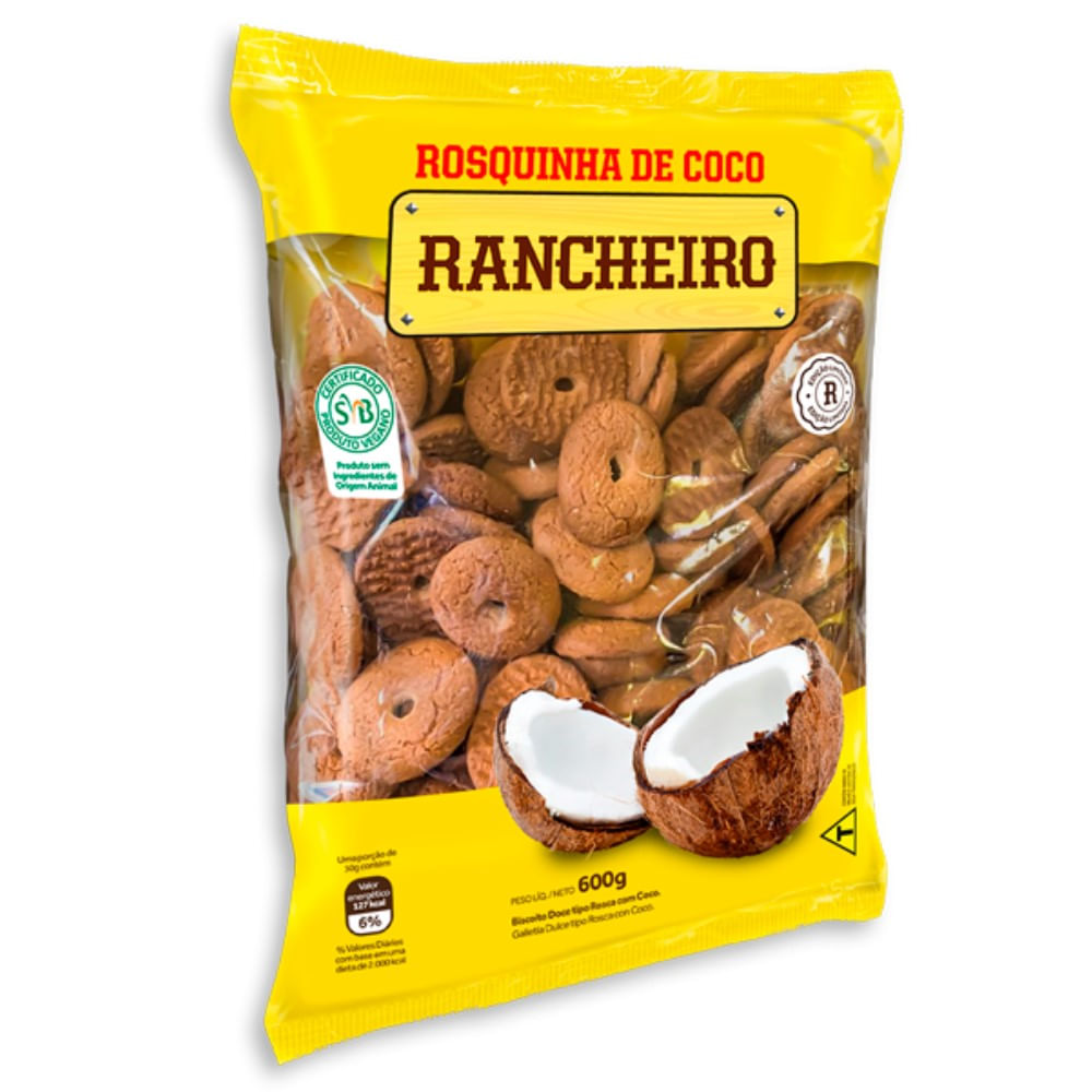 BISCOITO RANCHEIRO ROSQUINHA 600G COCO
