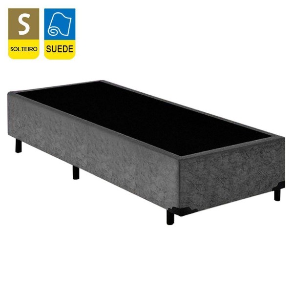 Encontraproduto.com.br - Cama Box Solteiro Suede Sereneprime Cinza 88x188x40