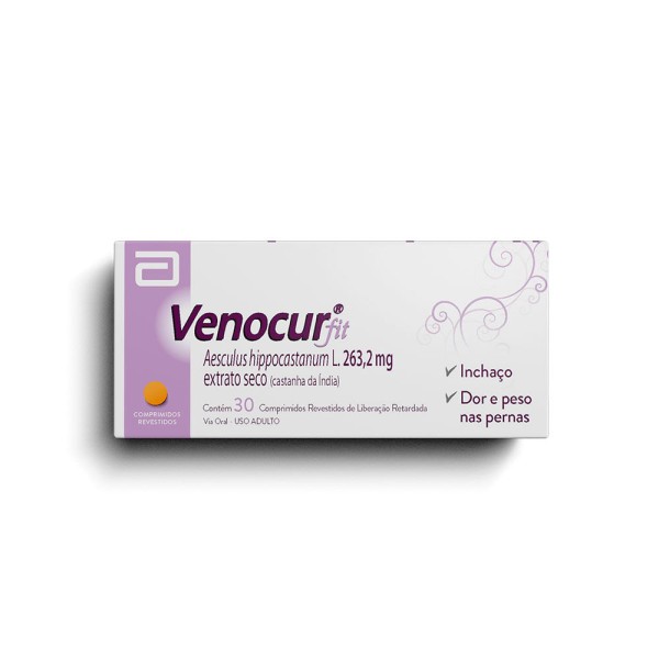 Encontraproduto.com.br - Venocur Fit 263.2mg Comprimido revestido de liberação retardada - Caixa com 30 Comprimidos