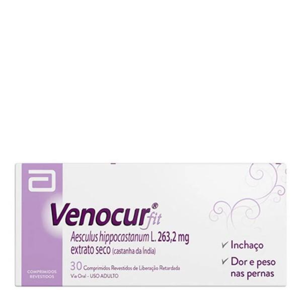 Encontraproduto.com.br - Venocur Fit 263.2mg Comprimido revestido de liberação retardada - Caixa com 30 Comprimidos