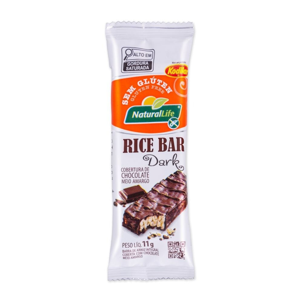 Encontraproduto.com.br - Rice Bar Dark com Cobertura de Chocolate Meio Amargo sem Glúten Natural Life 11g