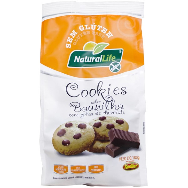 Encontraproduto.com.br - Cookies Sem Glúten Natural Life Baunilha Com Gotas De Chocolate 180g