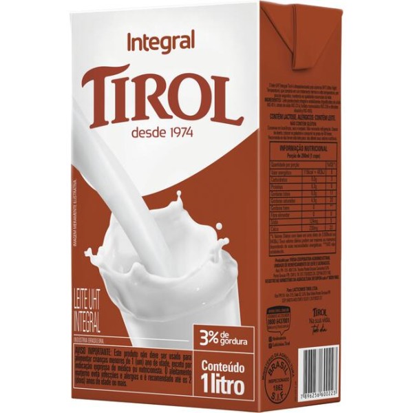 Encontraproduto.com.br - Leite Longa Vida Tirol Integral TP com 1L