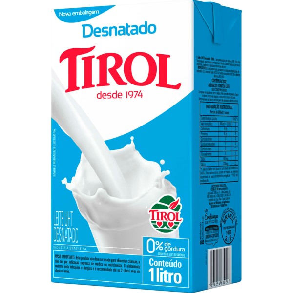 Encontraproduto.com.br - Leite UHT Desnatado Tirol Caixa 1l