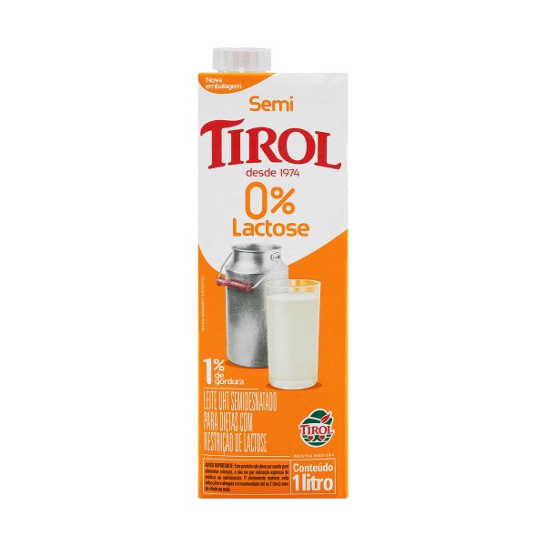 Encontraproduto.com.br - Leite UHT Semidesnatado Zero Lactose Tirol Premiare Caixa com Tampa 1l