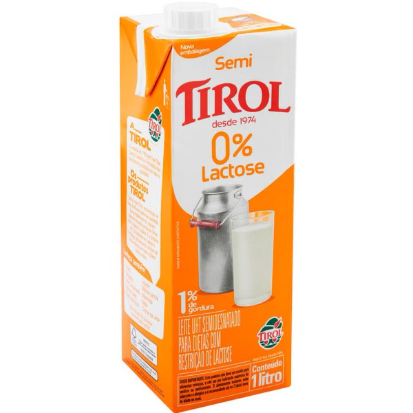 Encontraproduto.com.br - Leite UHT Semidesnatado Zero Lactose Tirol Premiare Caixa com Tampa 1l
