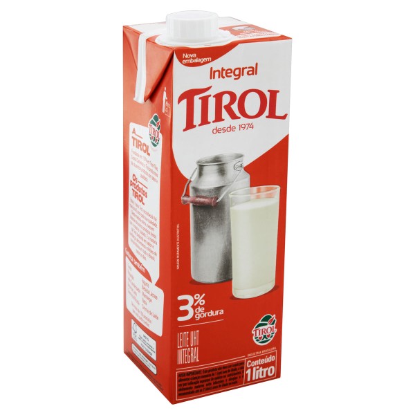 Encontraproduto.com.br - Leite UHT Integral Tirol Caixa com Tampa 1l