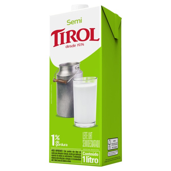 Encontraproduto.com.br - Leite Longa Vida Tirol Semidesnatado com Tampa TP com 1L