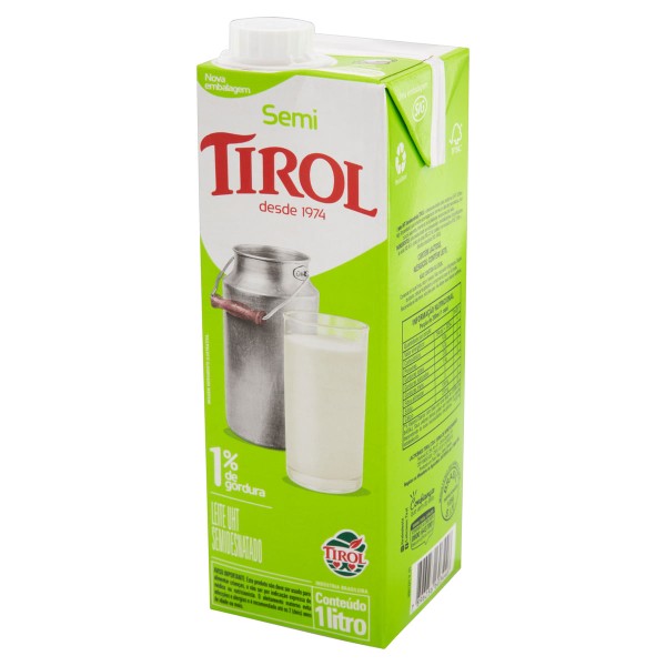 Encontraproduto.com.br - Leite Longa Vida Tirol Semidesnatado com Tampa TP com 1L