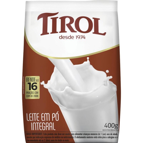 Leite em Pó Tirol Integral Pacote com 400g