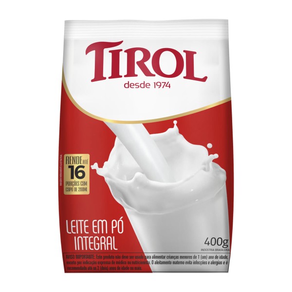 Encontraproduto.com.br - Leite em Pó Tirol Integral Pacote com 400g