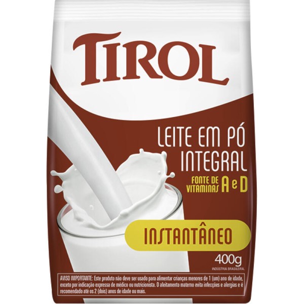 Encontraproduto.com.br - Leite em Pó Tirol Instantâneo Integral 400g