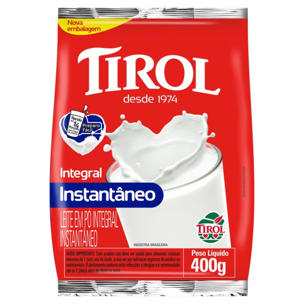 Encontraproduto.com.br - Leite em Pó Tirol Instantâneo Integral 400g