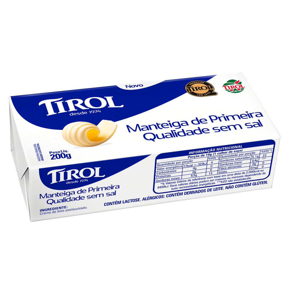 Encontraproduto.com.br - Manteiga Tirol Tablete Sem Sal 200g