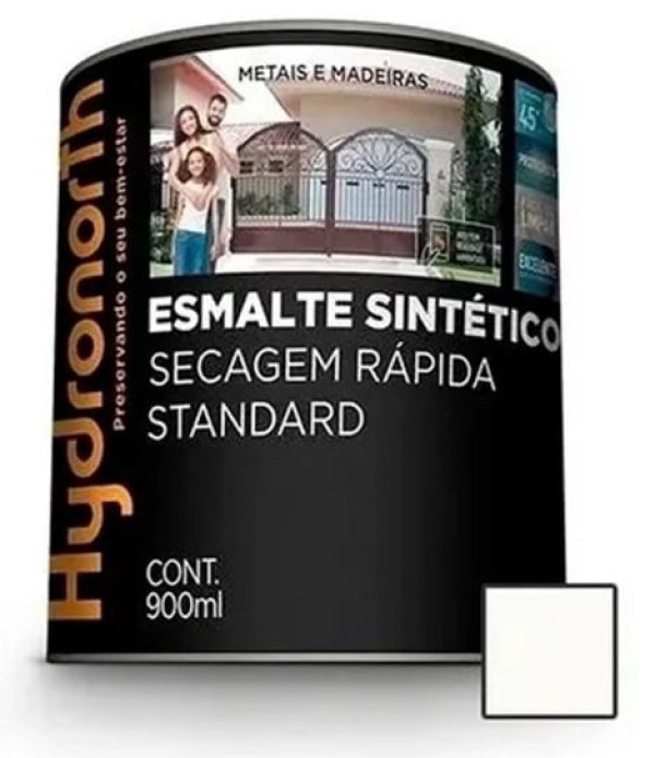 Encontraproduto.com.br - Esmalte Sintético Solvente Secagem Rápida Fosco 0,9l Branco Neve Hydronorth