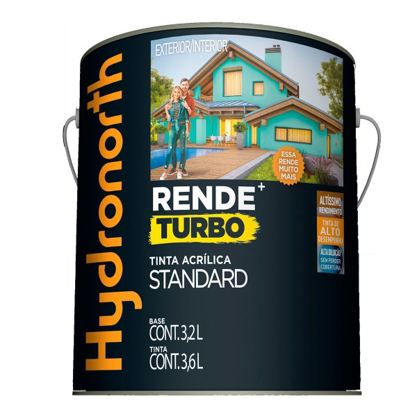 Tinta Acrilica Rende Turbo Standard 3,6 Litro Algodão Cinzenzento Fosco Hydronorth