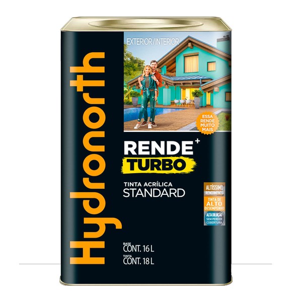 Tinta Acrílica Rende Turbo Standard 18 Litro Camurça Fosco Hydronorth
