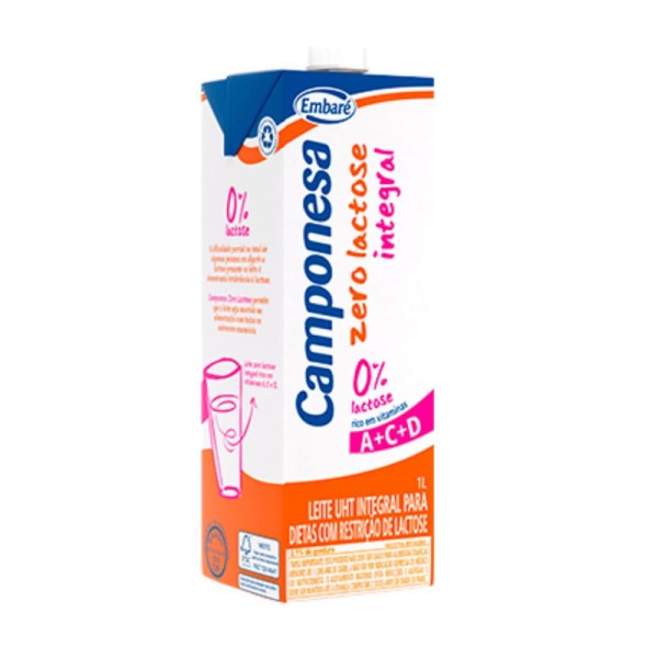 Encontraproduto.com.br - Leite Uht Integral Zero Lactose Camponesa 1l