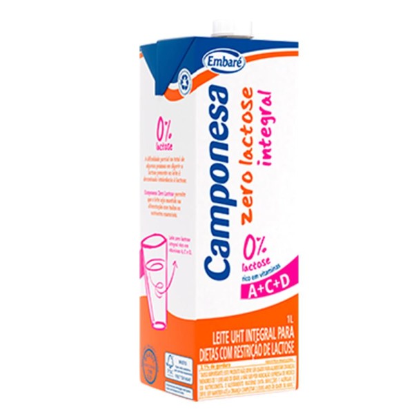 Encontraproduto.com.br - Leite Uht Integral Zero Lactose Camponesa 1l