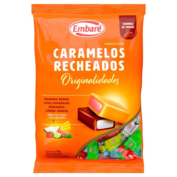 Bala de Caramelo Recheada Sortida 600g - Embaré