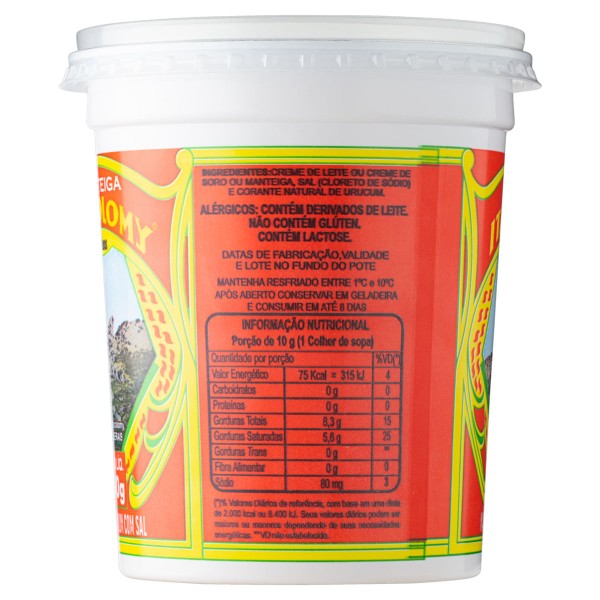 Encontraproduto.com.br - Manteiga Comum ITACOLOMY Com Sal Pote 500g