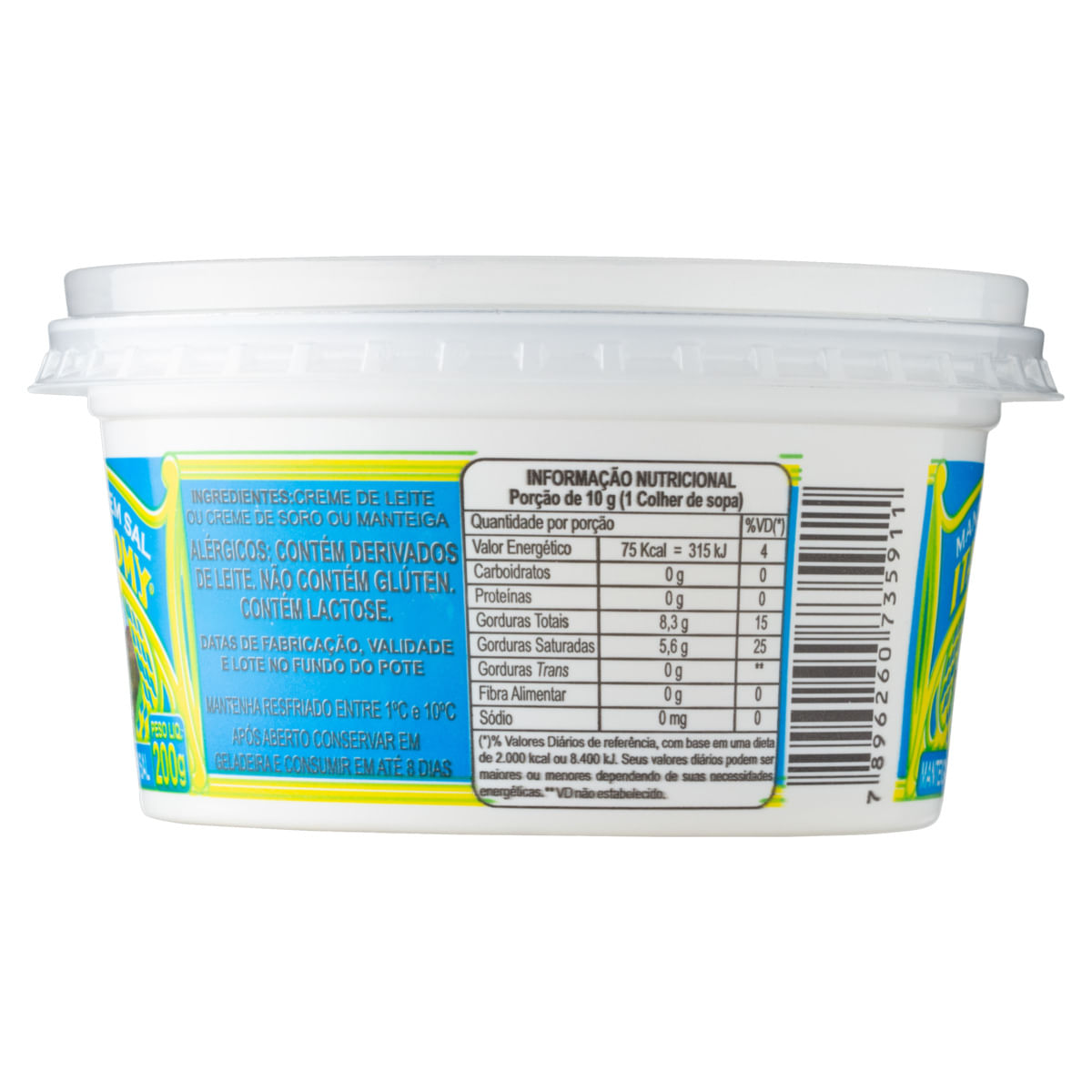 Manteiga Itacolomy Sem Sal Pote 200g