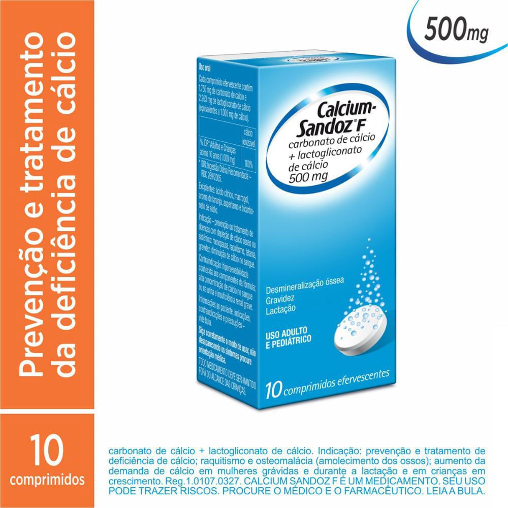 Encontraproduto.com.br - Calcium 875MG + 1132MG Comprimido efervescente - Caixa com 10 Comprimidos
