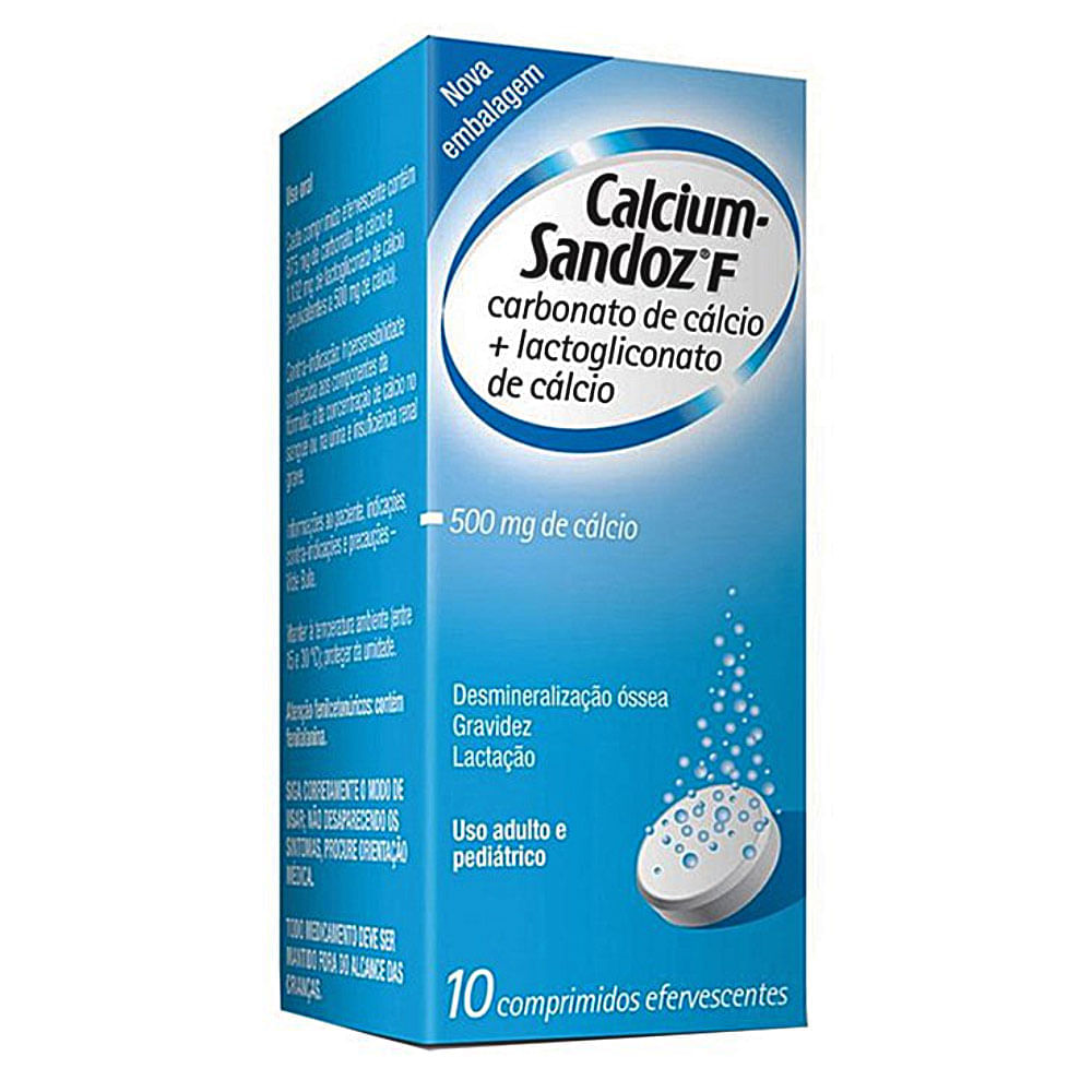 Encontraproduto.com.br - Calcium 875MG + 1132MG Comprimido efervescente - Caixa com 10 Comprimidos