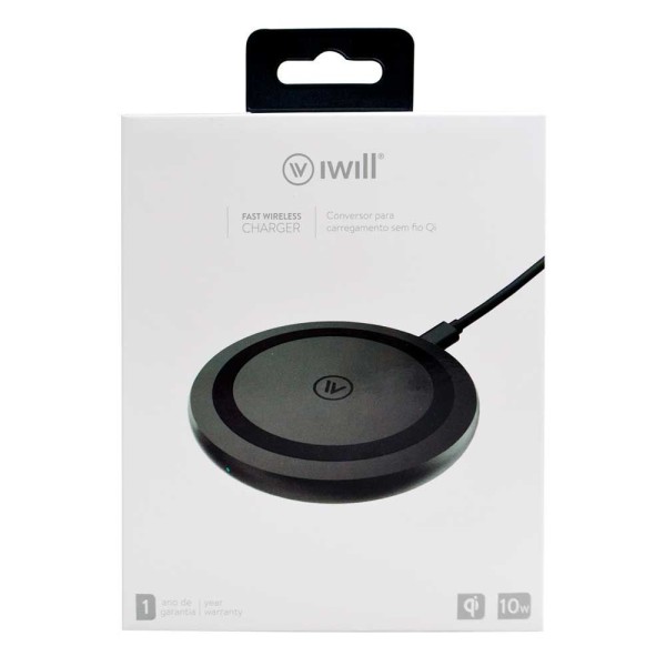 Encontraproduto.com.br - Conversor Para Carregamento Sem Fio Fast Wireless Charger Preto