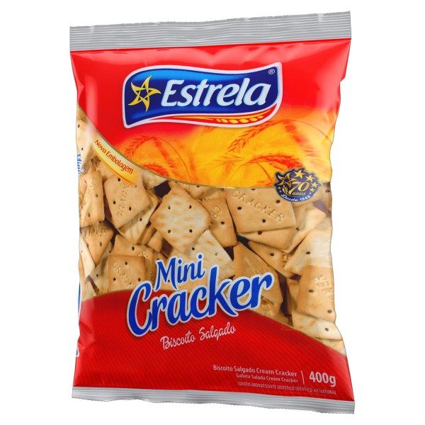 Encontraproduto.com.br - Mini Biscoito Cracker Estrela Pacote 400g